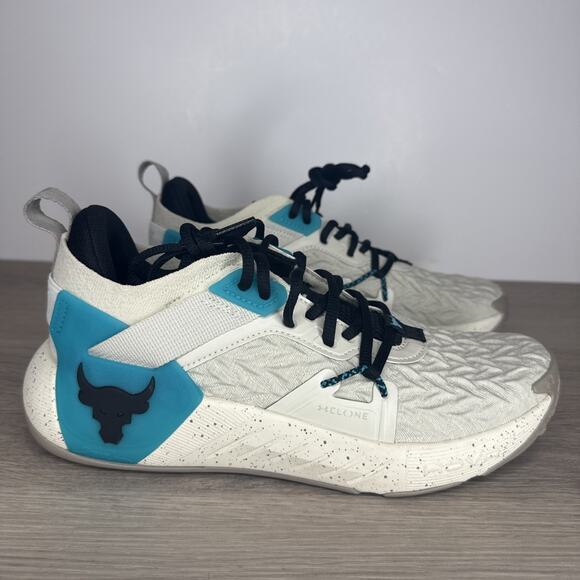 New Under Armour Project Rock 6 Training Shoes Men\'s Size 7.5 Tan Teal 3026534 main image 15
